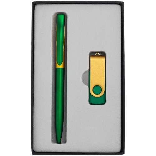 Купить Набор Twist Fashion, зеленый с золотистым, 16 Гб с нанесением логотипа