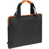 Купить Конференц-сумка Unit Сontour, черная с оранжевой отделкой с нанесением логотипа