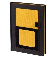 Ежедневник Mobile, недатированный, черный с желтым