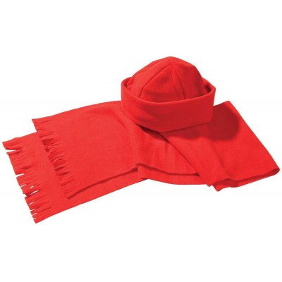 Купить Комплект Unit Fleecy: шарф и шапка, красный с нанесением