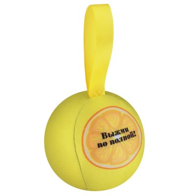 Купить Шарик-антистресс с пожеланием «Лимон», желтый с нанесением логотипа