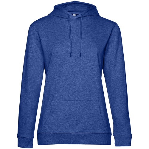 Купить Толстовка с капюшоном женская Hoodie, ярко-синий меланж с нанесением логотипа