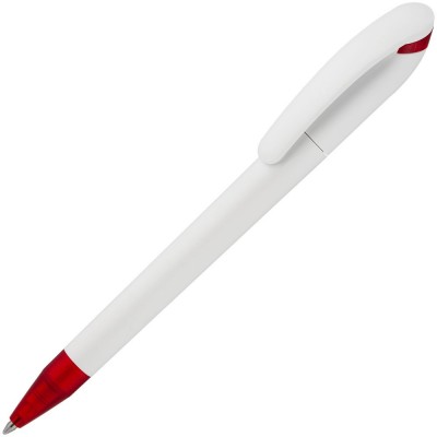 Купить Ручка шариковая Beo Sport, белая с красным с нанесением