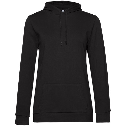 Купить Толстовка с капюшоном женская Hoodie, черная с нанесением логотипа