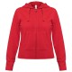 Купить Толстовка женская Hooded Full Zip красная с нанесением логотипа