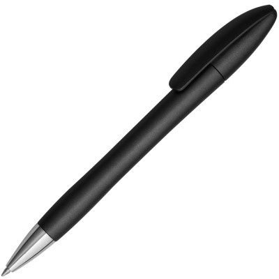 Купить Ручка шариковая Moon Metallic, черная с нанесением логотипа