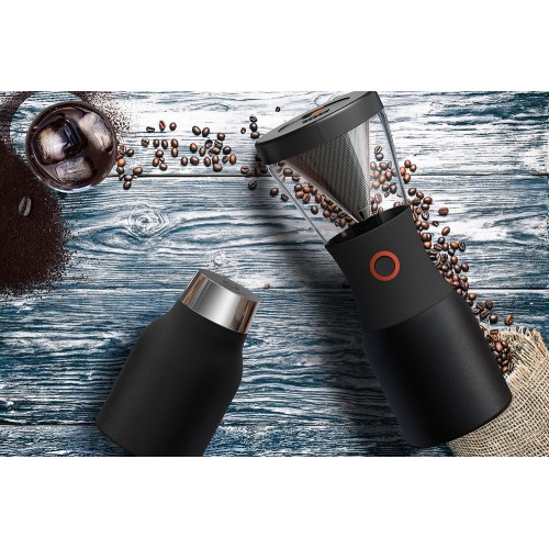 Купить Портативная кофеварка Cold Brew, черная с нанесением логотипа