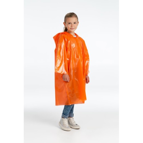 Купить Дождевик-плащ детский BrightWay Kids, оранжевый с нанесением логотипа