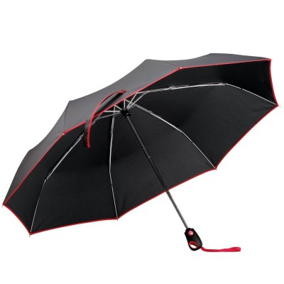 Купить Складной зонт Drizzle, черный с красным с нанесением