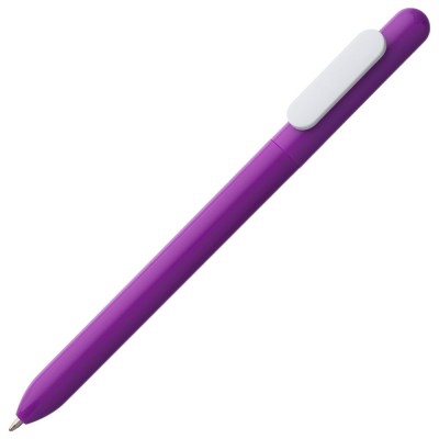 Купить Ручка шариковая Slider, фиолетовая с белым с нанесением логотипа