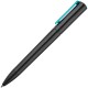 Купить Ручка шариковая Split Black Neon, черная с голубым с нанесением логотипа