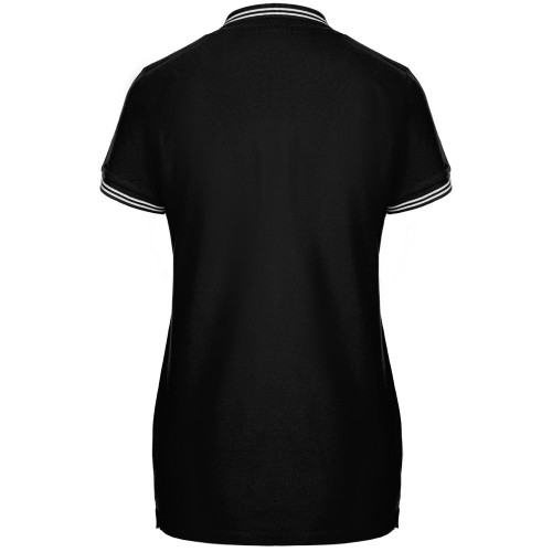 Купить Рубашка поло женская Virma Stripes Lady, черная с нанесением логотипа Купить Рубашка поло женская Virma Stripes Lady, черная с нанесением логотипа