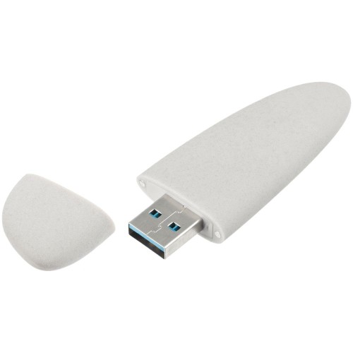 Купить Флешка Pebble, светло-серая, USB 3.0, 16 Гб с нанесением логотипа