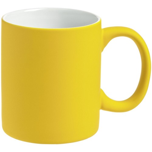 Купить Кружка Sippy c покрытием софт-тач, желтая с нанесением логотипа
