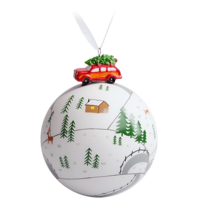 Купить Елочный шар с фигуркой «Лесная тропинка», 10 см с нанесением логотипа