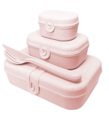 Набор ланчбоксов со столовыми приборами Pascal Organic, розовый