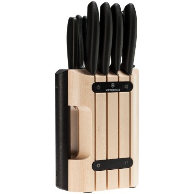 Купить Набор кухонных ножей Victorinox Swiss Classic в деревянной подставке с овощечисткой с нанесением