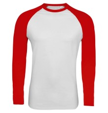Футболка мужская с длинным рукавом Funky LSL, белая с красным