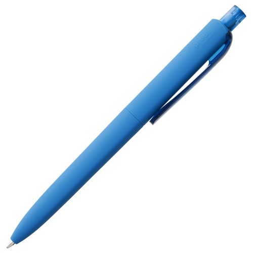 Купить Ручка шариковая Prodir DS8 PRR-T Soft Touch, голубая с нанесением логотипа