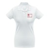 Купить Рубашка поло женская «Разделение труда. Докторро», белая с нанесением логотипа