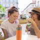 Купить Термостакан Superb Sippy с трубочкой, оранжевый с нанесением логотипа