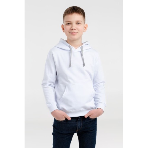 Купить Толстовка с капюшоном детская Kirenga Kids, белая с нанесением логотипа