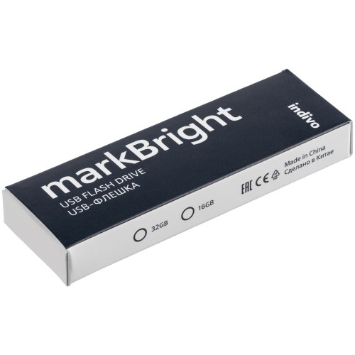 Купить Флешка markBright с зеленой подсветкой, 16 Гб с нанесением логотипа