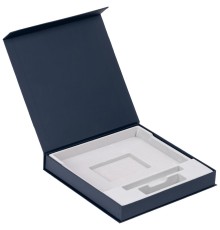 Коробка Memoria под ежедневник, аккумулятор и ручку, синяя