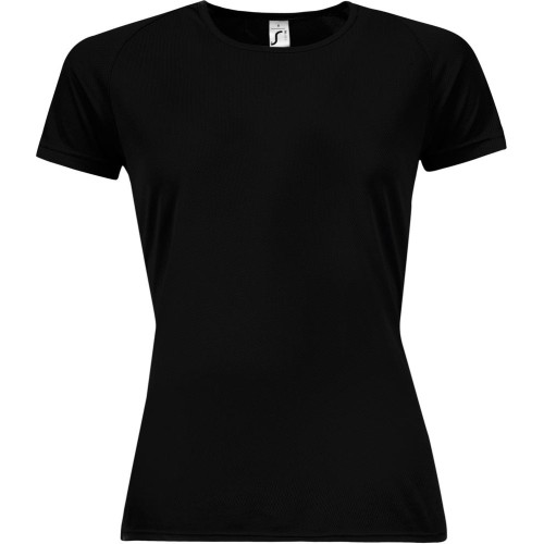 Купить Футболка женская SPORTY WOMEN 140, черная с нанесением логотипа