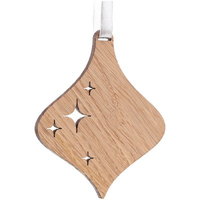 Купить Деревянная подвеска Carving Oak, в форме елочной игрушки с нанесением