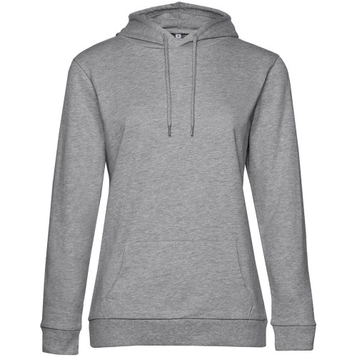Купить Толстовка с капюшоном женская Hoodie, серый меланж с нанесением логотипа