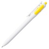 Купить Ручка шариковая Bolide, белая с желтым с нанесением логотипа