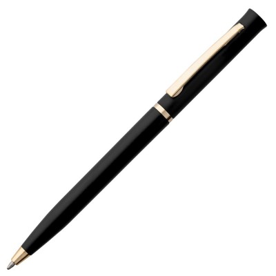 Купить Ручка шариковая Euro Gold, черная с нанесением логотипа