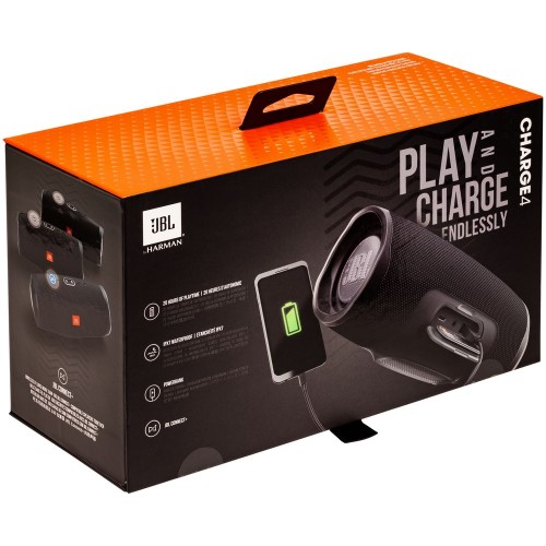 Купить Беспроводная колонка JBL Charge 4, черная с нанесением логотипа Купить Беспроводная колонка JBL Charge 4, черная с нанесением логотипа