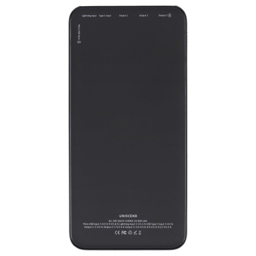 Купить Аккумулятор Uniscend All Day Quick Charge PD 20000 мAч, черный с нанесением логотипа Купить Аккумулятор Uniscend All Day Quick Charge PD 20000 мAч, черный с нанесением логотипа