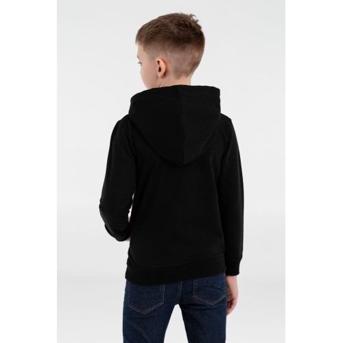 Купить Толстовка с капюшоном детская Kirenga Kids, черная с нанесением логотипа