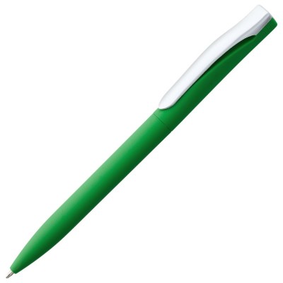 Купить Ручка шариковая Pin Soft Touch, зеленая с нанесением