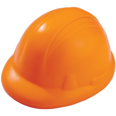 Купить Антистресс «Каска», оранжевый с нанесением логотипа