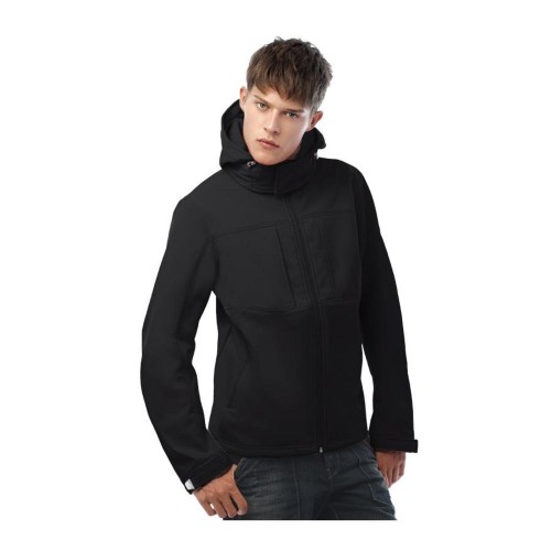 Купить Куртка мужская Hooded Softshell темно-синяя с нанесением логотипа