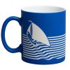 Купить Кружка Sea с покрытием софт-тач и гравировкой, синяя с нанесением логотипа