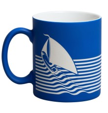 Кружка Sea с покрытием софт-тач и гравировкой, синяя