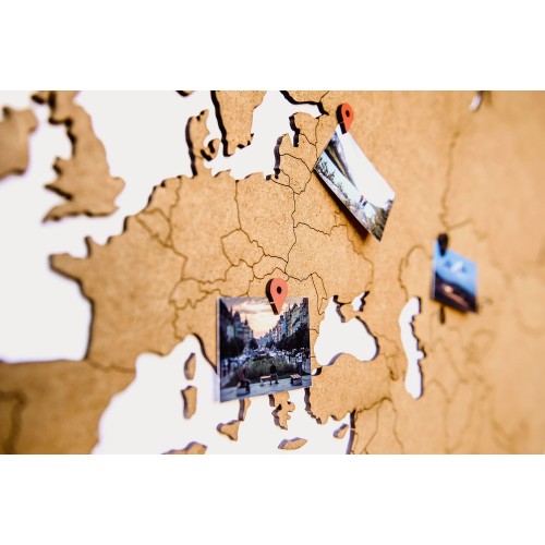 Купить Деревянная карта мира World Map Wall Decoration Large, коричневая с нанесением логотипа
