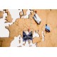 Купить Деревянная карта мира World Map Wall Decoration Large, коричневая с нанесением логотипа