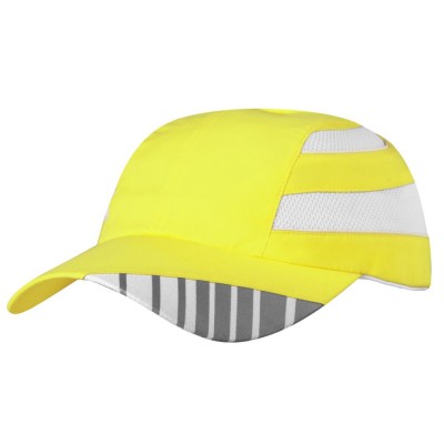 Купить Бейсболка Ben Nevis со светоотражающим элементом, желтая с нанесением логотипа