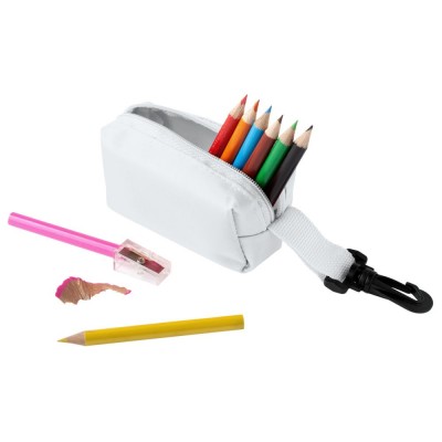 Купить Набор Hobby с цветными карандашами и точилкой, белый с нанесением