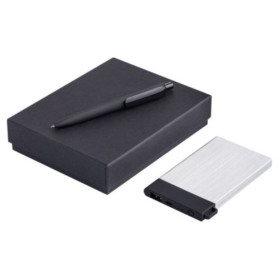 Купить Набор Slim: аккумулятор и ручка, ver.2 с нанесением логотипа
