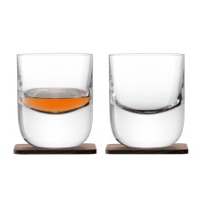 Набор стаканов Renfrew Whisky с деревянными подставками