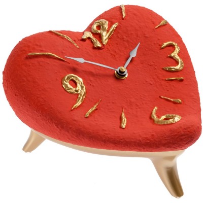 Купить Часы «Сердце», красно-золотые с нанесением логотипа