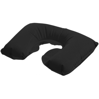 Купить Надувная подушка под шею в чехле Sleep, черная с нанесением