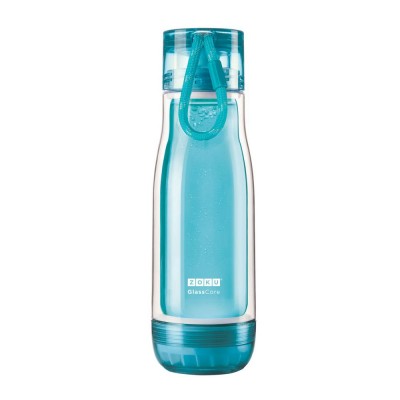 Купить Бутылка для воды Zoku, голубая с нанесением логотипа